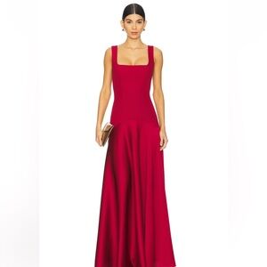 L'Academie Red Maxi Dress